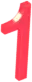Number one icon red 3d